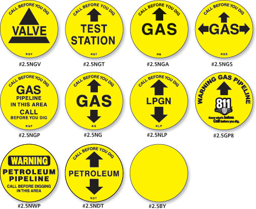 Stock Gas Markers 2.5"