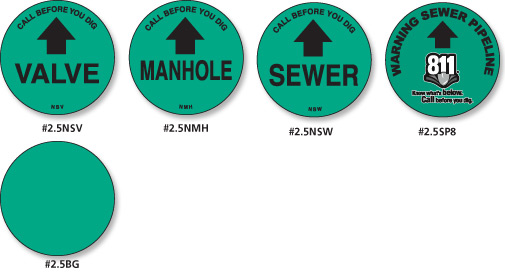 Stock Sewer Markers 2.5"